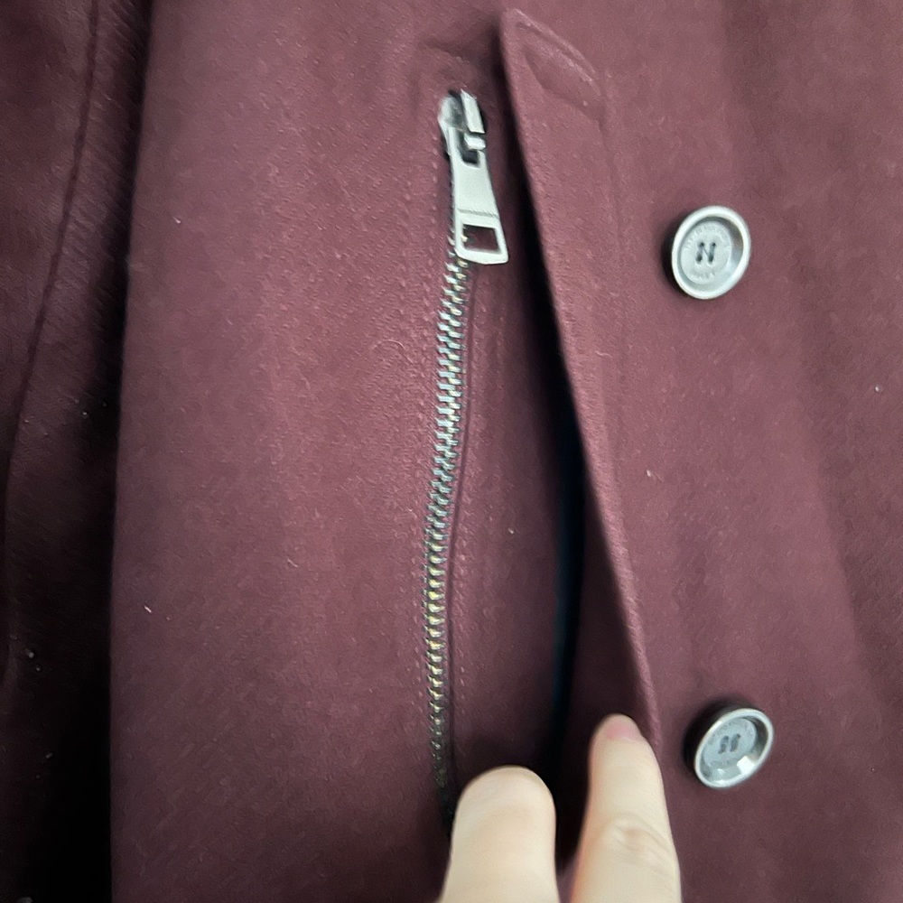 Burberry Brit Burgundy Wool Coat - Picture 5 of 9